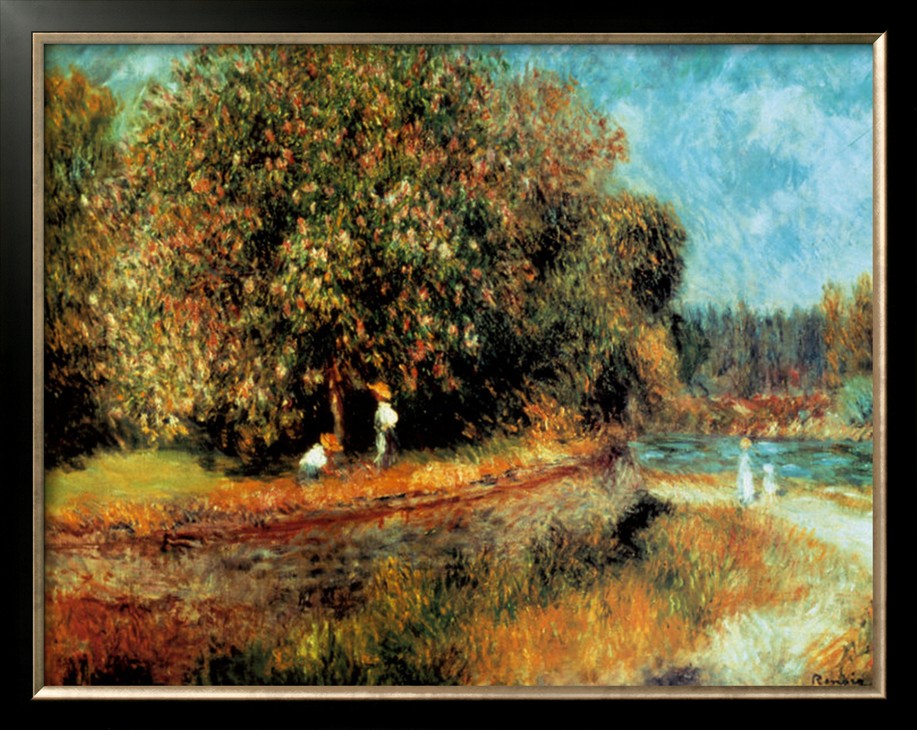 Chestnut Tree in Bloom - Pierre-Auguste Renoir painting on canvas